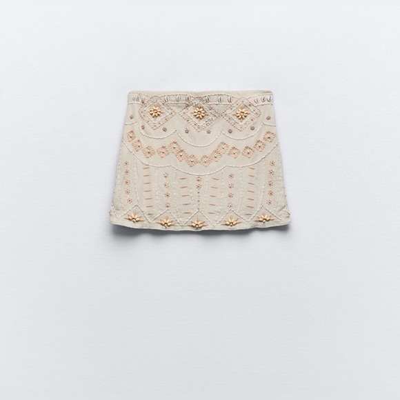 NWT Zara BLOG FAV shell mini skirt + top SET
cream/beige 100 cotton size S - Picture 6 of 17